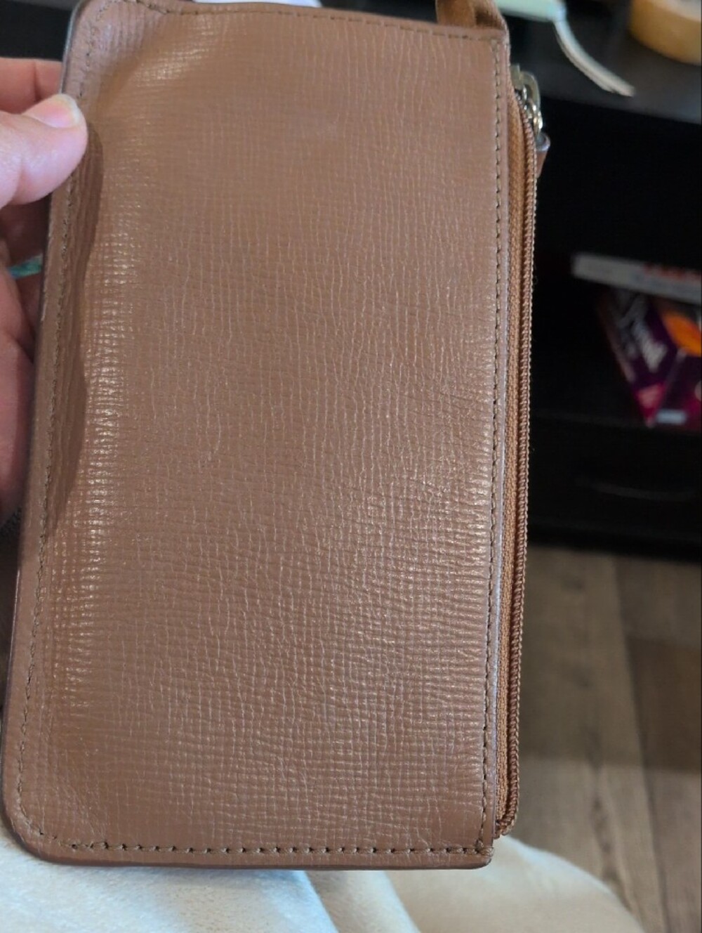 Dooney & Bourke Tan Leather Zip Wristlet - Picture 2 of 6